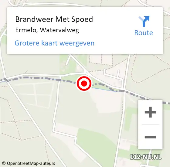 Locatie op kaart van de 112 melding: Brandweer Met Spoed Naar Ermelo, Watervalweg op 3 juli 2021 10:00