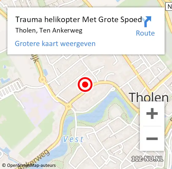 Locatie op kaart van de 112 melding: Trauma helikopter Met Grote Spoed Naar Tholen, Ten Ankerweg op 26 december 2022 02:49