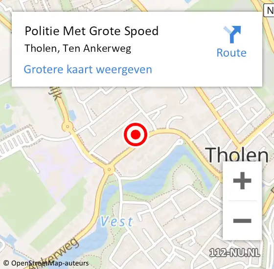 Locatie op kaart van de 112 melding: Politie Met Grote Spoed Naar Tholen, Ten Ankerweg op 13 februari 2023 10:15