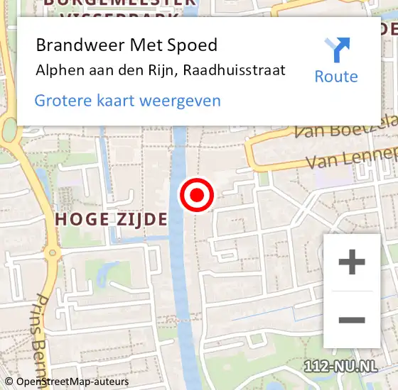 Locatie op kaart van de 112 melding: Brandweer Met Spoed Naar Alphen aan den Rijn, Raadhuisstraat op 1 januari 2024 03:00
