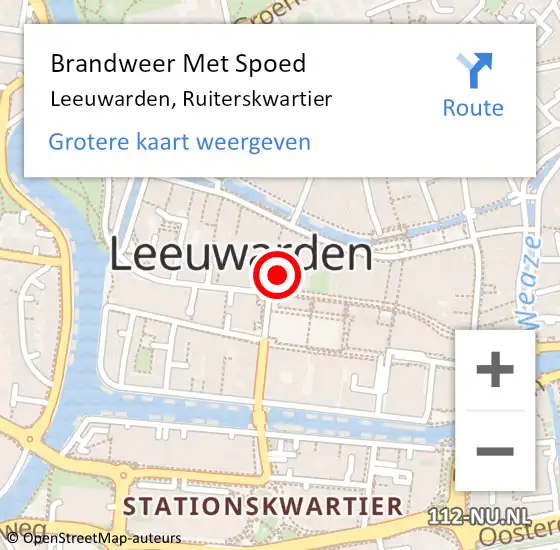 Locatie op kaart van de 112 melding: Brandweer Met Spoed Naar Leeuwarden, Ruiterskwartier op 29 maart 2024 03:04