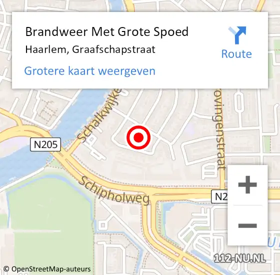 Locatie op kaart van de 112 melding: Brandweer Met Grote Spoed Naar Haarlem, Graafschapstraat op 29 maart 2024 03:24