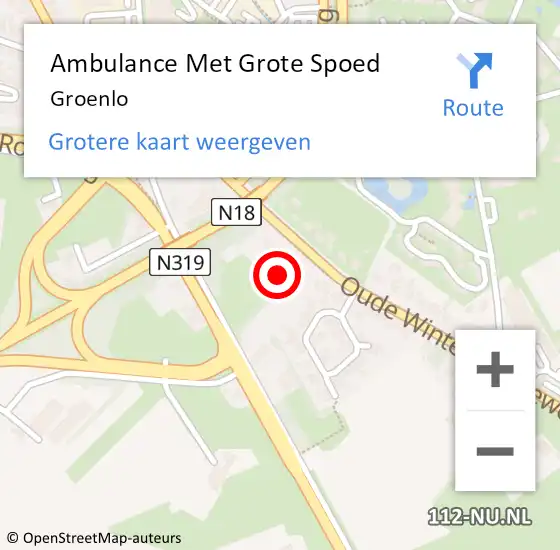 Locatie op kaart van de 112 melding: Ambulance Met Grote Spoed Naar Groenlo op 29 maart 2024 03:25
