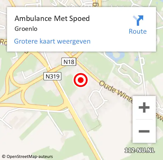 Locatie op kaart van de 112 melding: Ambulance Met Spoed Naar Groenlo op 29 maart 2024 03:25