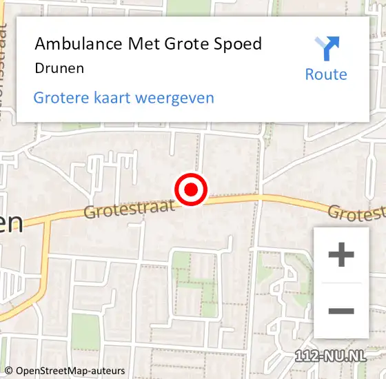 Locatie op kaart van de 112 melding: Ambulance Met Grote Spoed Naar Drunen op 29 maart 2024 03:26