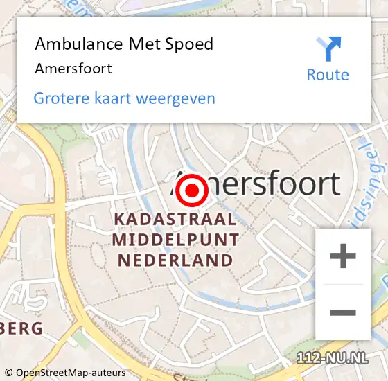 Locatie op kaart van de 112 melding: Ambulance Met Spoed Naar Amersfoort op 29 maart 2024 03:27