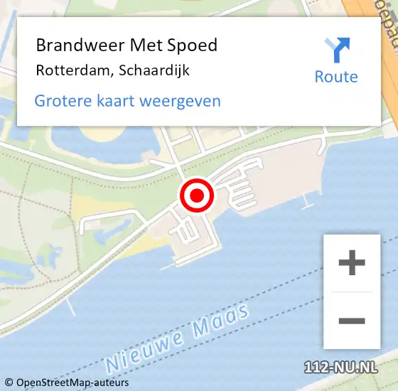 Locatie op kaart van de 112 melding: Brandweer Met Spoed Naar Rotterdam, Schaardijk op 26 april 2024 01:08