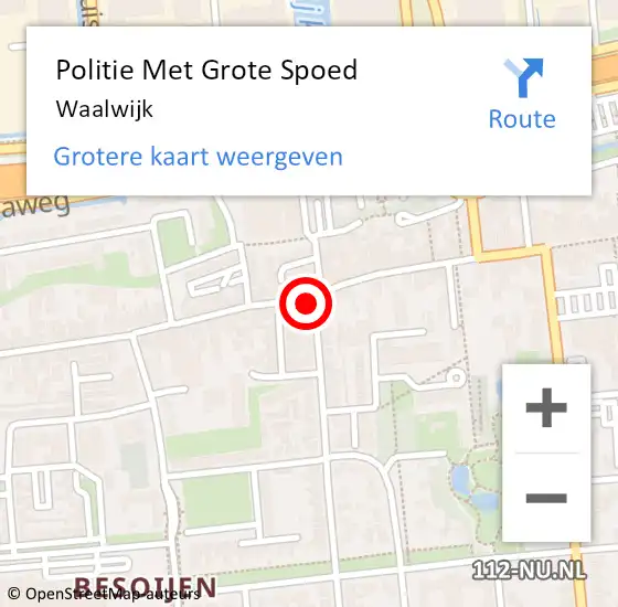 Locatie op kaart van de 112 melding: Politie Met Grote Spoed Naar Waalwijk op 26 april 2024 02:08