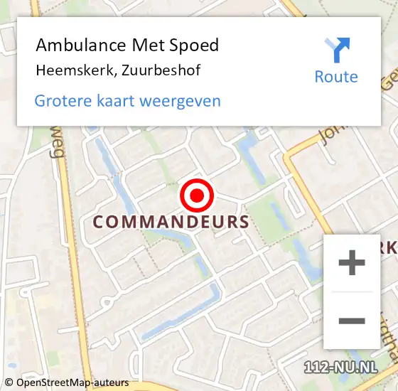 Locatie op kaart van de 112 melding: Ambulance Met Spoed Naar Heemskerk, Zuurbeshof op 26 april 2024 03:21