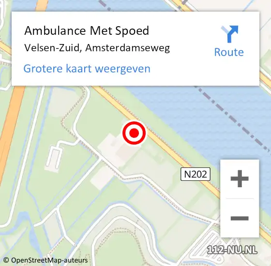 Locatie op kaart van de 112 melding: Ambulance Met Spoed Naar Velsen-Zuid, Amsterdamseweg op 26 april 2024 03:36
