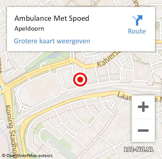 Locatie op kaart van de 112 melding: Ambulance Met Spoed Naar Apeldoorn op 27 april 2024 16:07