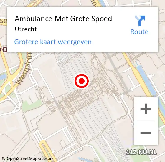 Locatie op kaart van de 112 melding: Ambulance Met Grote Spoed Naar Utrecht op 27 april 2024 16:46