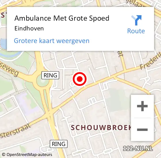 Locatie op kaart van de 112 melding: Ambulance Met Grote Spoed Naar Eindhoven op 27 april 2024 16:47