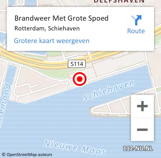 Locatie op kaart van de 112 melding: Brandweer Met Grote Spoed Naar Rotterdam, Schiehaven op 27 april 2024 17:07