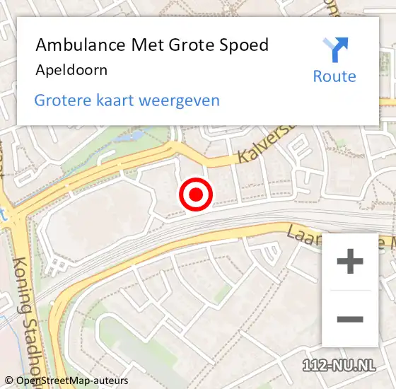 Locatie op kaart van de 112 melding: Ambulance Met Grote Spoed Naar Apeldoorn op 27 april 2024 20:11