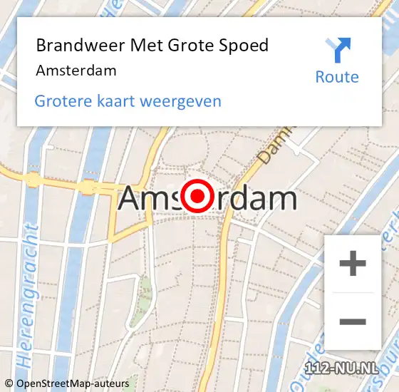 Locatie op kaart van de 112 melding: Brandweer Met Grote Spoed Naar Amsterdam op 27 april 2024 21:12