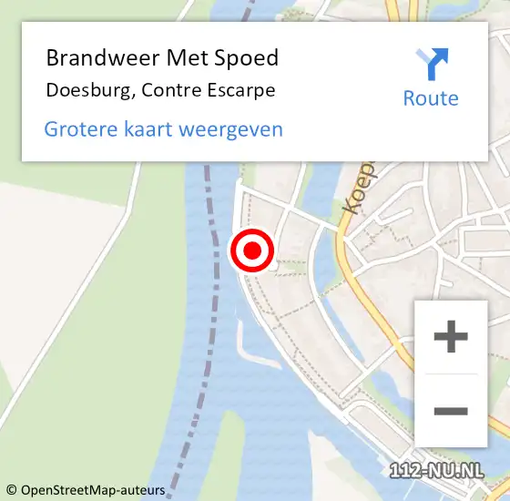 Locatie op kaart van de 112 melding: Brandweer Met Spoed Naar Doesburg, Contre Escarpe op 27 april 2024 21:23