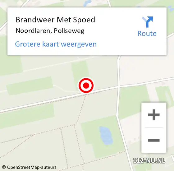Locatie op kaart van de 112 melding: Brandweer Met Spoed Naar Noordlaren, Pollseweg op 27 april 2024 21:33
