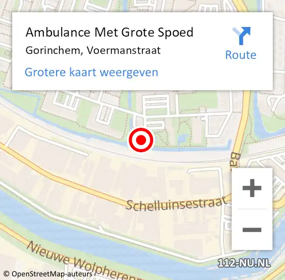 Locatie op kaart van de 112 melding: Ambulance Met Grote Spoed Naar Gorinchem, Voermanstraat op 27 april 2024 22:07