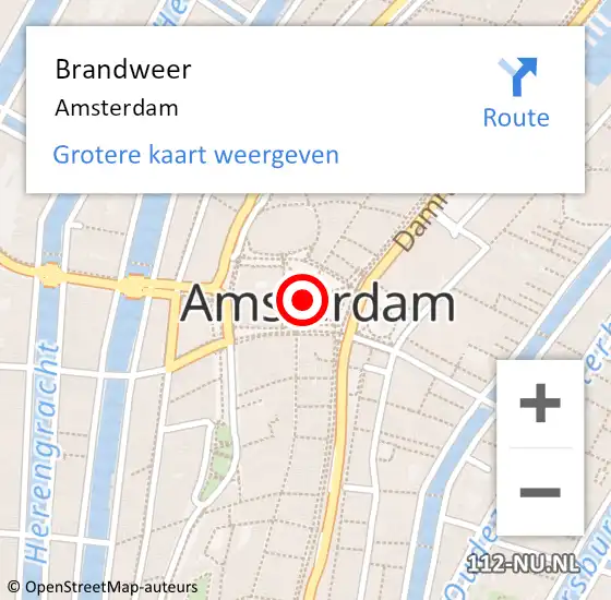 Locatie op kaart van de 112 melding: Brandweer Amsterdam op 27 april 2024 22:31