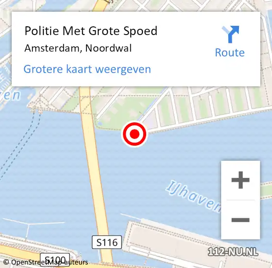 Locatie op kaart van de 112 melding: Politie Met Grote Spoed Naar Amsterdam, Noordwal op 28 april 2024 00:18