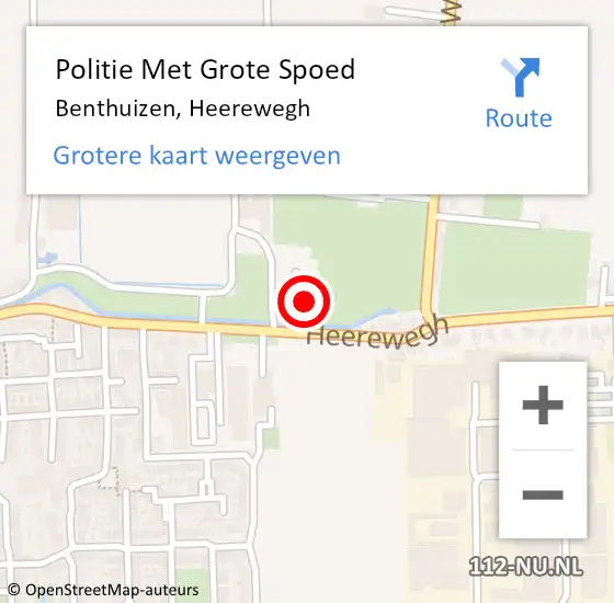 Locatie op kaart van de 112 melding: Politie Met Grote Spoed Naar Benthuizen, Heerewegh op 28 april 2024 00:35