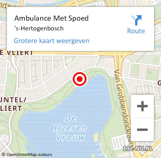 Locatie op kaart van de 112 melding: Ambulance Met Spoed Naar 's-Hertogenbosch op 28 april 2024 01:02