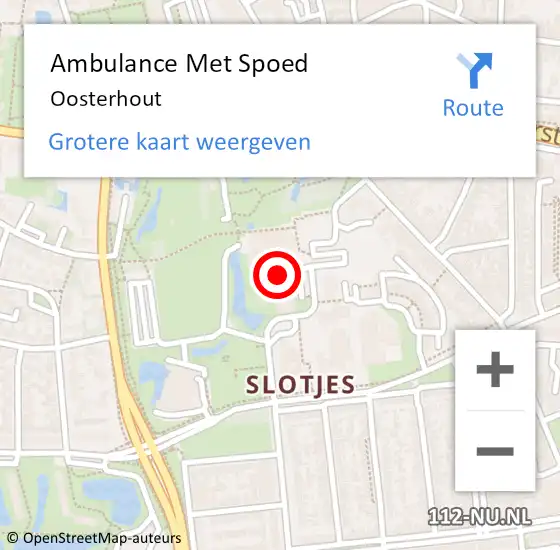 Locatie op kaart van de 112 melding: Ambulance Met Spoed Naar Oosterhout op 28 april 2024 01:06