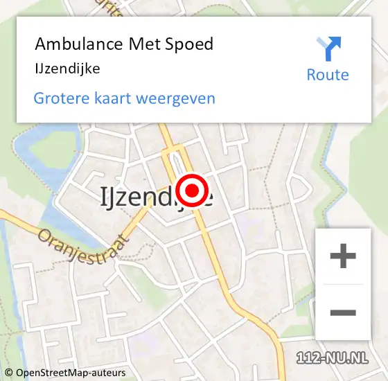 Locatie op kaart van de 112 melding: Ambulance Met Spoed Naar IJzendijke op 28 april 2024 01:12