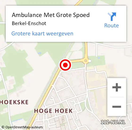 Locatie op kaart van de 112 melding: Ambulance Met Grote Spoed Naar Berkel-Enschot op 28 april 2024 01:13