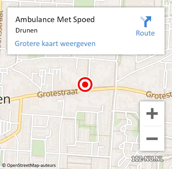 Locatie op kaart van de 112 melding: Ambulance Met Spoed Naar Drunen op 28 april 2024 08:15