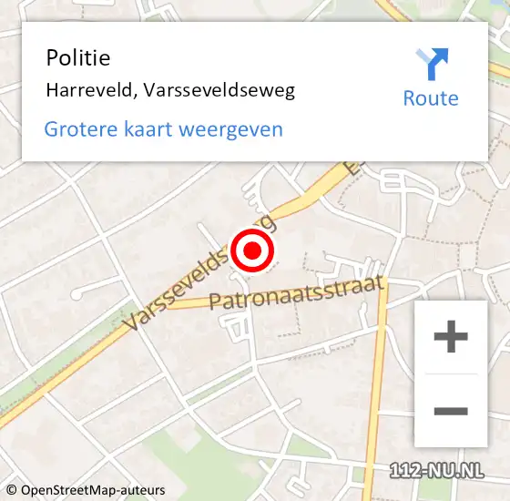 Locatie op kaart van de 112 melding: Politie Harreveld, Varsseveldseweg op 28 april 2024 09:43