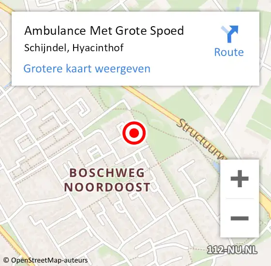 Locatie op kaart van de 112 melding: Ambulance Met Grote Spoed Naar Schijndel, Hyacinthof op 1 juli 2016 17:24