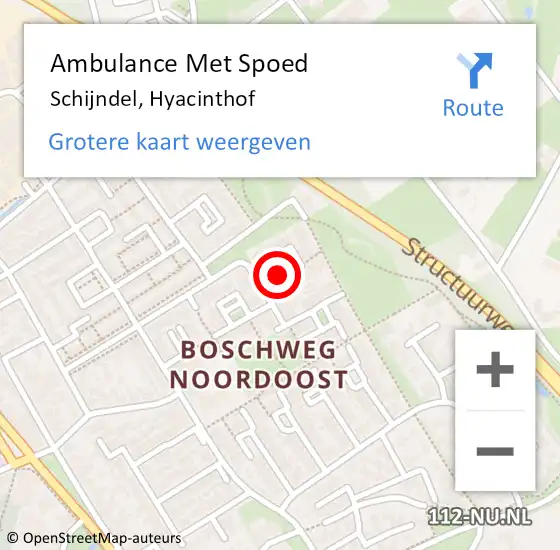 Locatie op kaart van de 112 melding: Ambulance Met Spoed Naar Schijndel, Hyacinthof op 28 oktober 2016 20:21