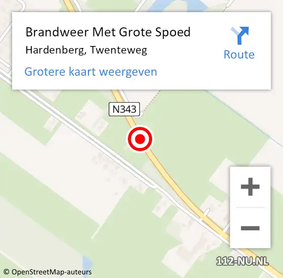 Locatie op kaart van de 112 melding: Brandweer Met Grote Spoed Naar Hardenberg, Twenteweg op 5 november 2017 16:45