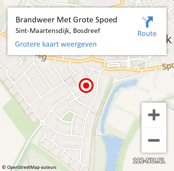 Locatie op kaart van de 112 melding: Brandweer Met Grote Spoed Naar Sint-Maartensdijk, Bosdreef op 27 december 2017 16:53