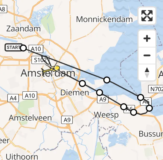 Vlucht Traumahelikopter PH-TTR van Amsterdam Heliport naar Amsterdam op zaterdag 27 april 2024 19:01