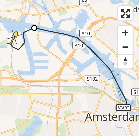 Vlucht Traumahelikopter PH-TTR van Amsterdam naar Amsterdam Heliport op zaterdag 27 april 2024 19:45
