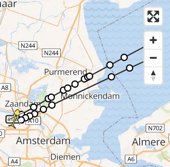 Vlucht Traumahelikopter PH-TTR van Amsterdam Heliport naar Amsterdam Heliport op zaterdag 27 april 2024 20:59